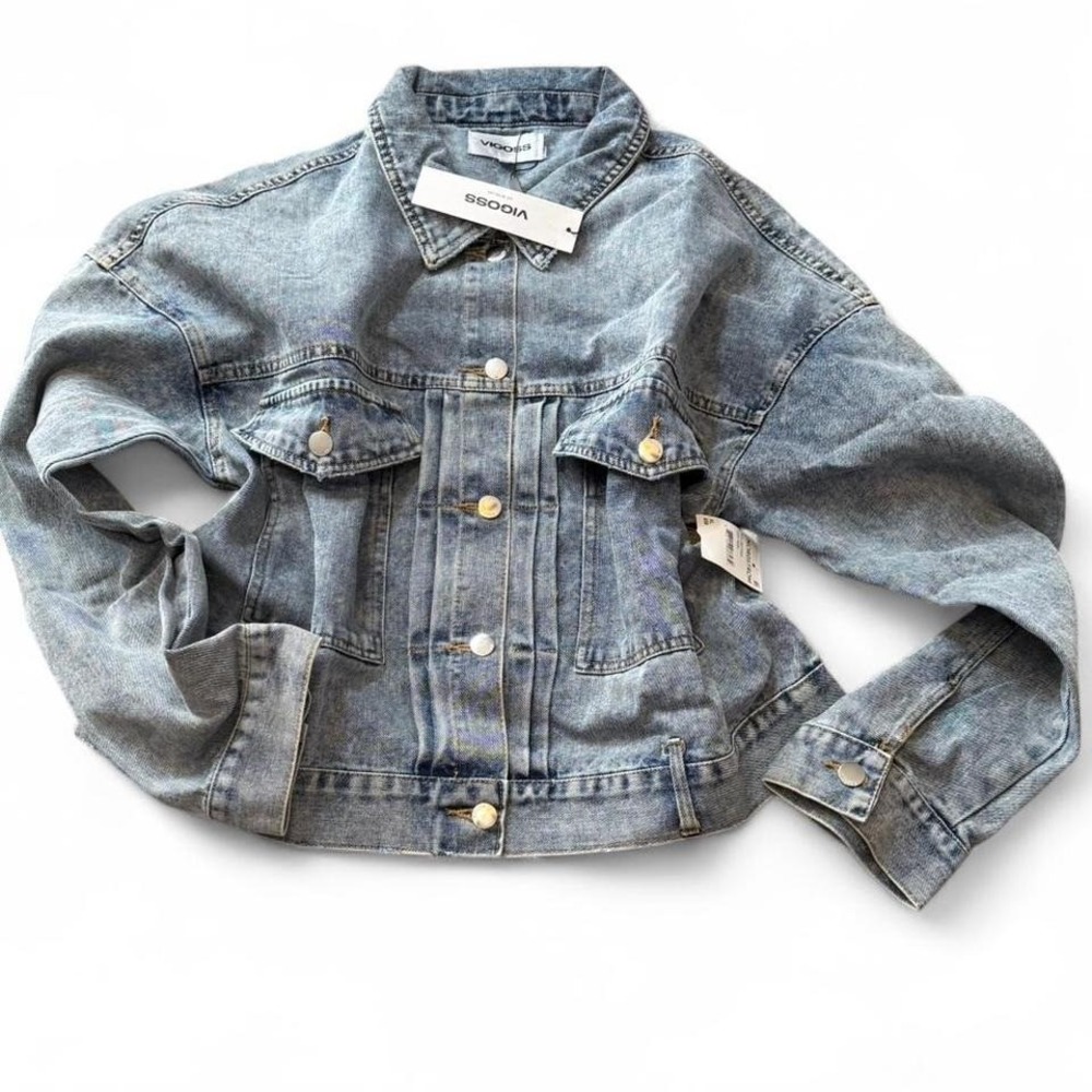 Vigoss Oversized Denim Trucker Jacket, Women's Size XL‎
